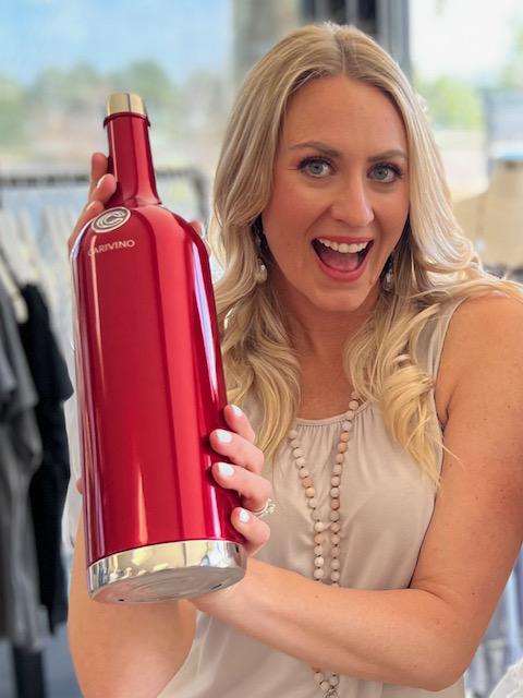 Carivino All in One Insulated Wine Bottle Sparkling Red with Glasses